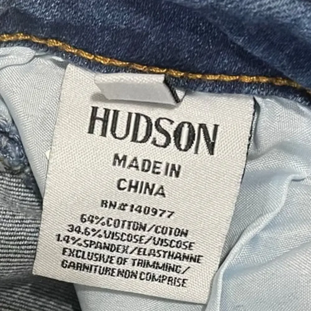 Hudson Girls Distressed Frayed Hem Skinny Jeans Size 16‎